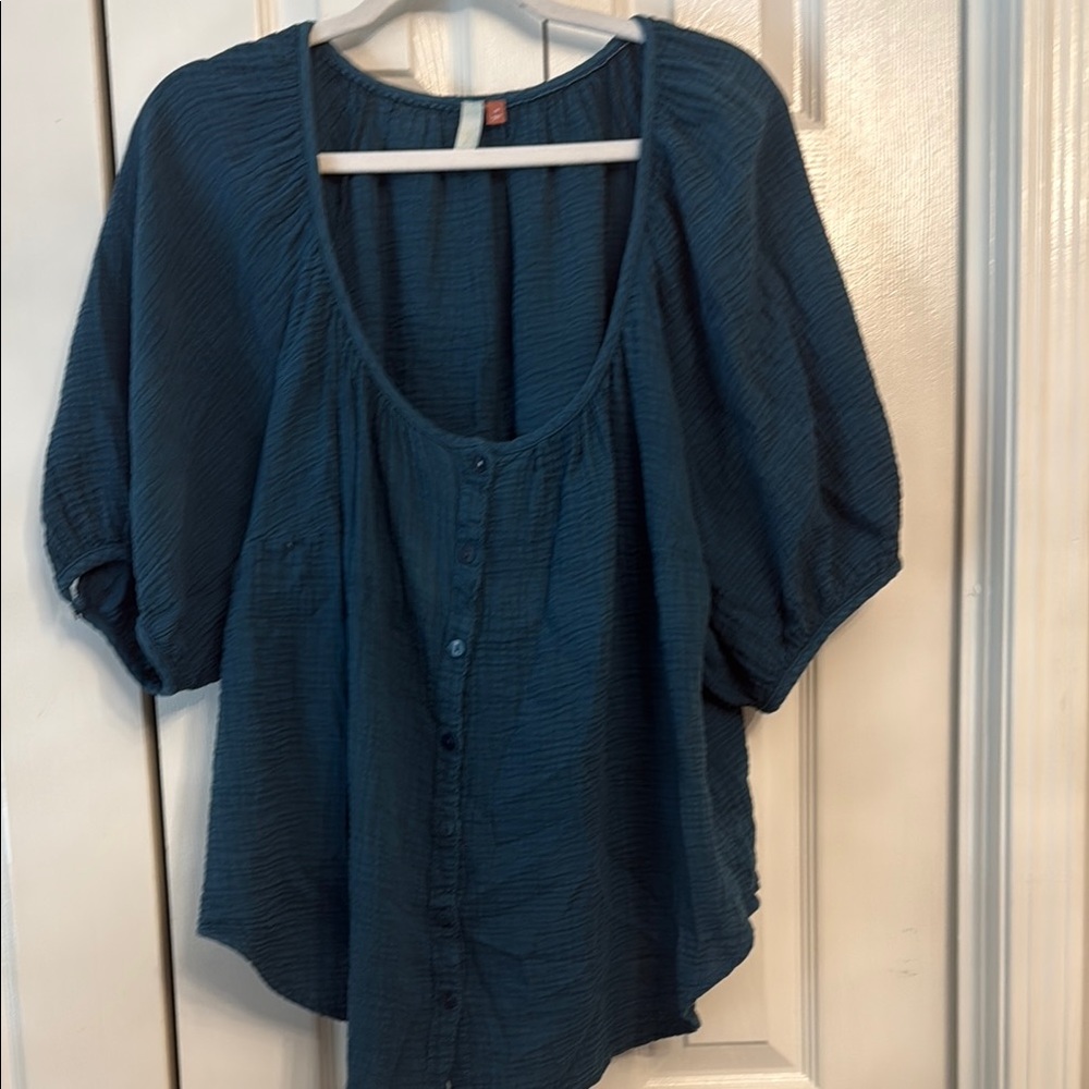Anthropologie Women’s Pilcro Gauzy Cotton Blouse Top